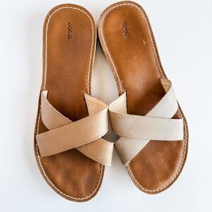 Women's Tan and Cream Sandals